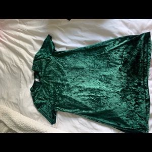green velvet t-shirt dress